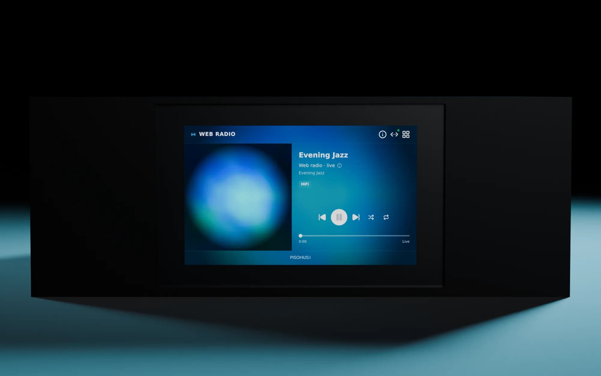 From the front: the 4-inch touchscreen
